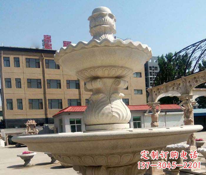 湖南小区景观砂岩大型喷泉石雕