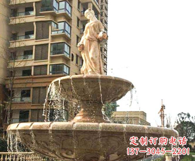 湖南小区景观西方女人喷泉石雕