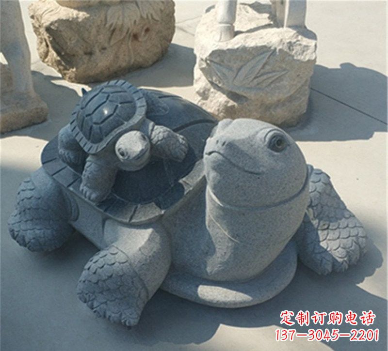 湖南小区母子乌龟石雕