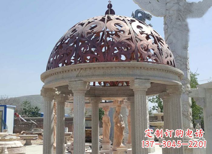湖南小区欧式圆顶凉亭石雕 (3)