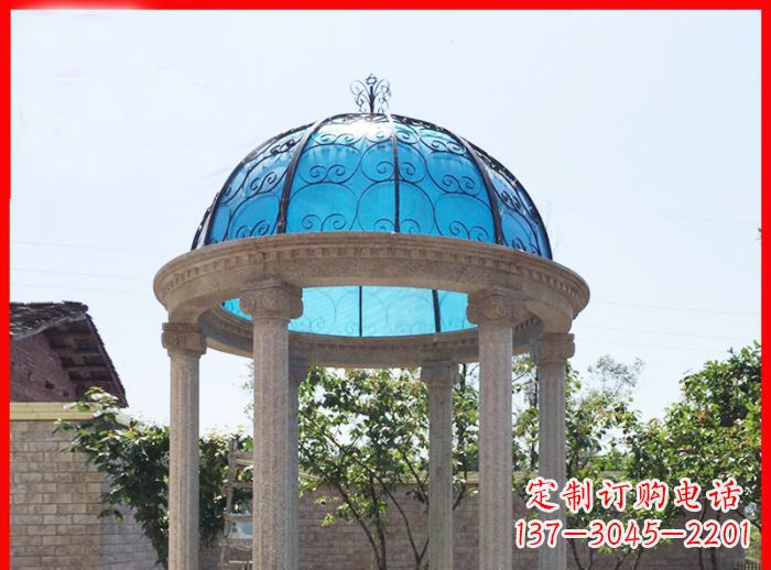 湖南小区欧式圆顶凉亭石雕_2