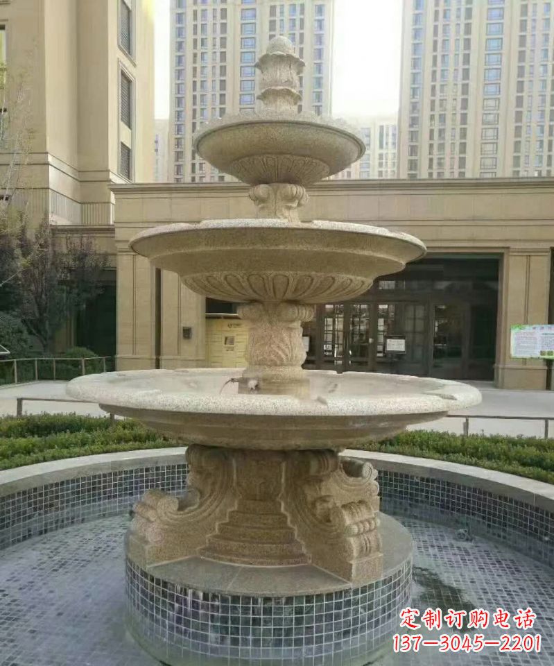湖南小区喷泉石雕 (2)