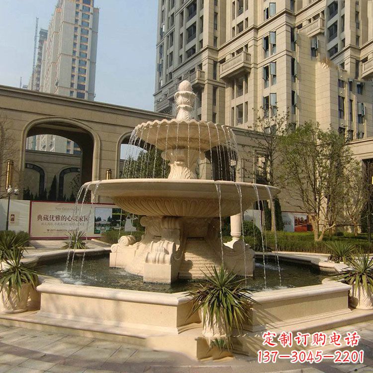 湖南小区庭院石雕欧式喷泉