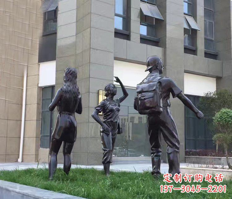 湖南小区铜雕美女人物雕塑