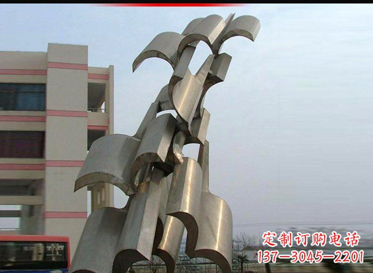 湖南校园不锈钢书本景观雕塑