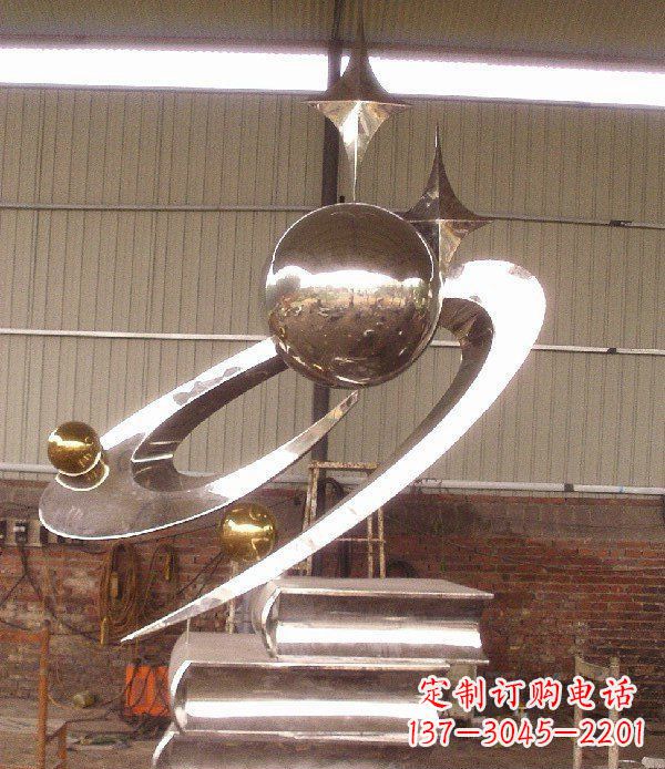 湖南校园不锈钢书籍标志雕塑 (2)