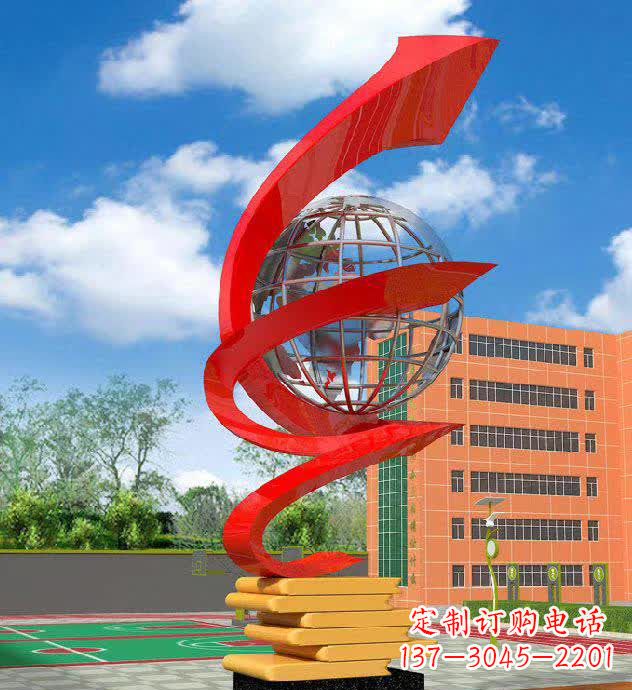 湖南校园不锈钢书籍标志雕塑