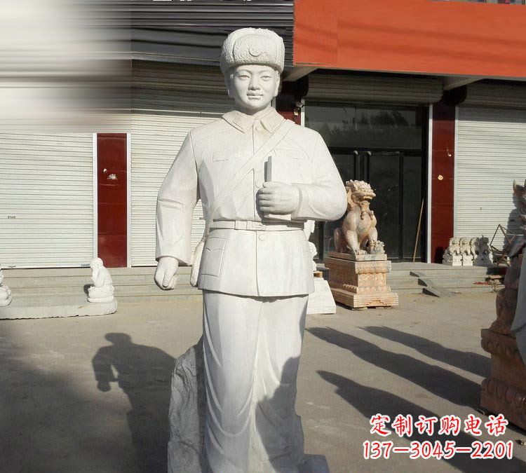 湖南校园大理石立式雷锋雕塑