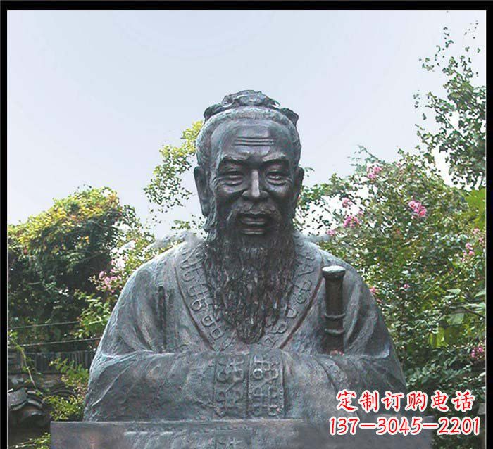 湖南校园大型孔子头像铜雕