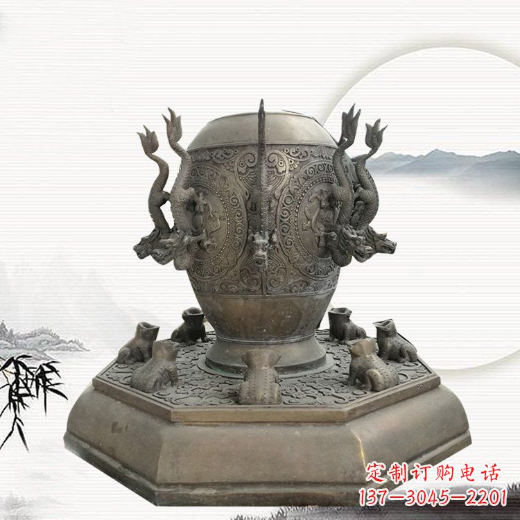 湖南校园地动仪铜雕