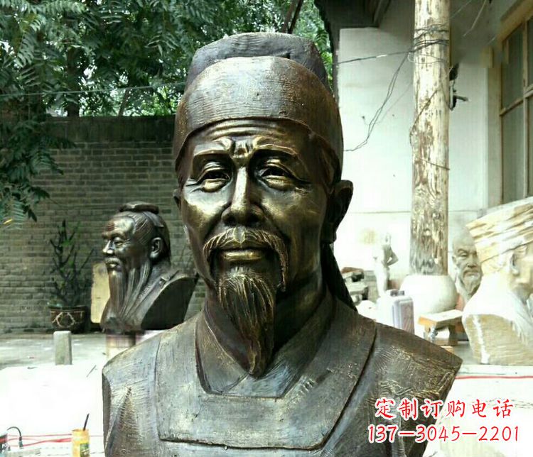 湖南校园杜甫胸像铜雕