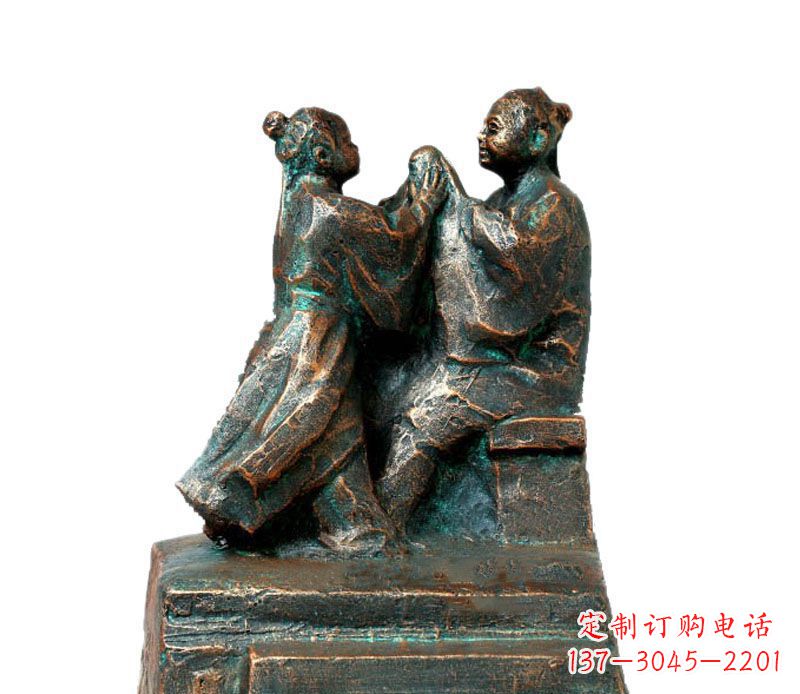 湖南校园古代孔融让梨人物铜雕