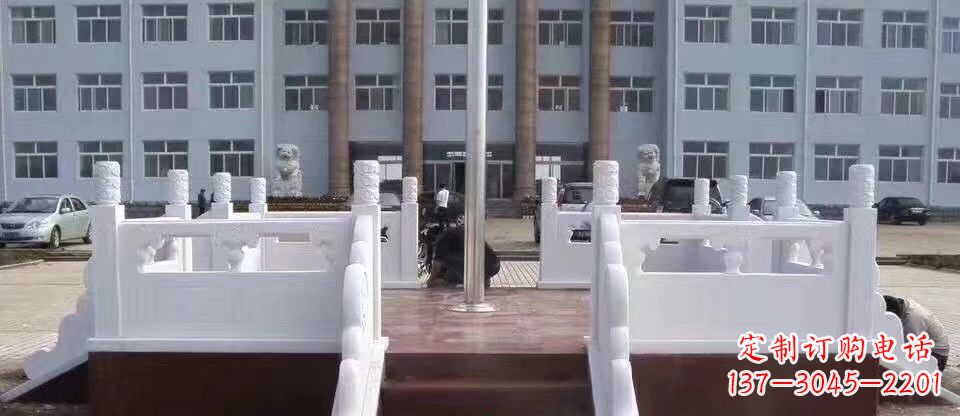 湖南校园汉白玉升旗台石雕