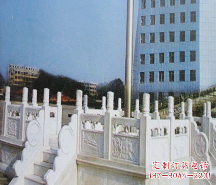 湖南校园汉白玉升旗台景观石雕