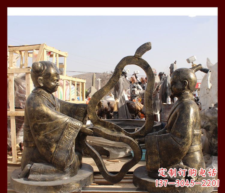 湖南校园孔融让梨铜雕