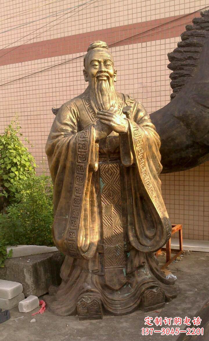 湖南校园孔子像人物铜雕