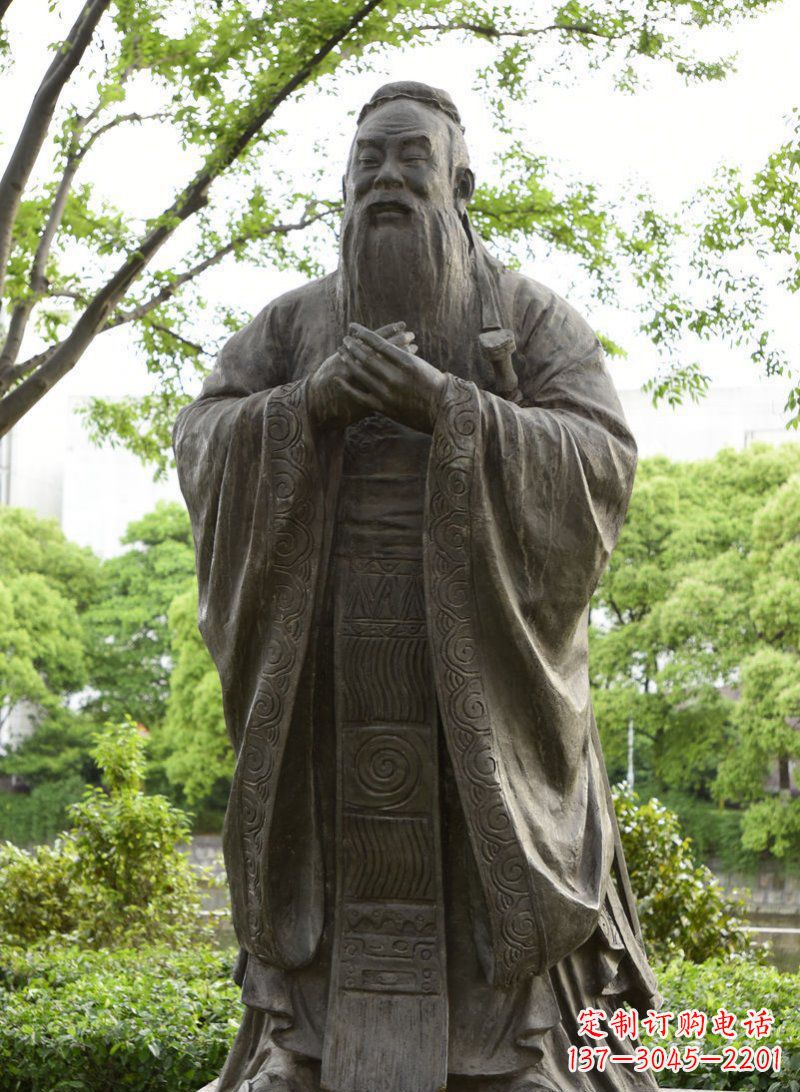 湖南校园孔子行教像铜雕 (2)