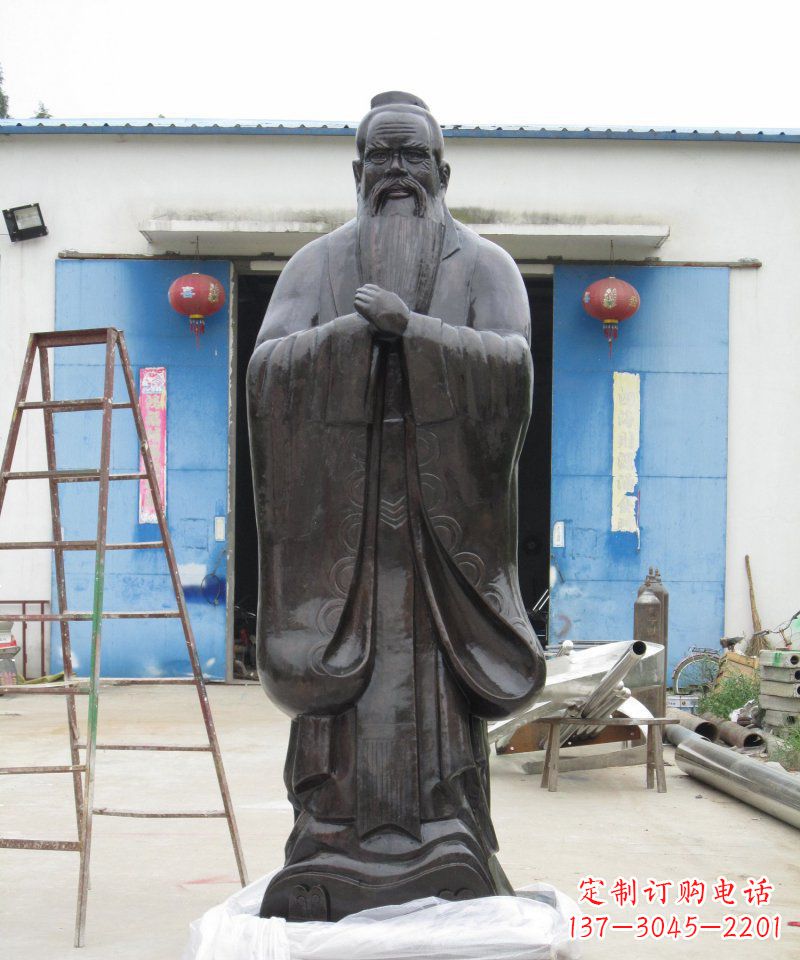 湖南校园老子古代名人铜雕
