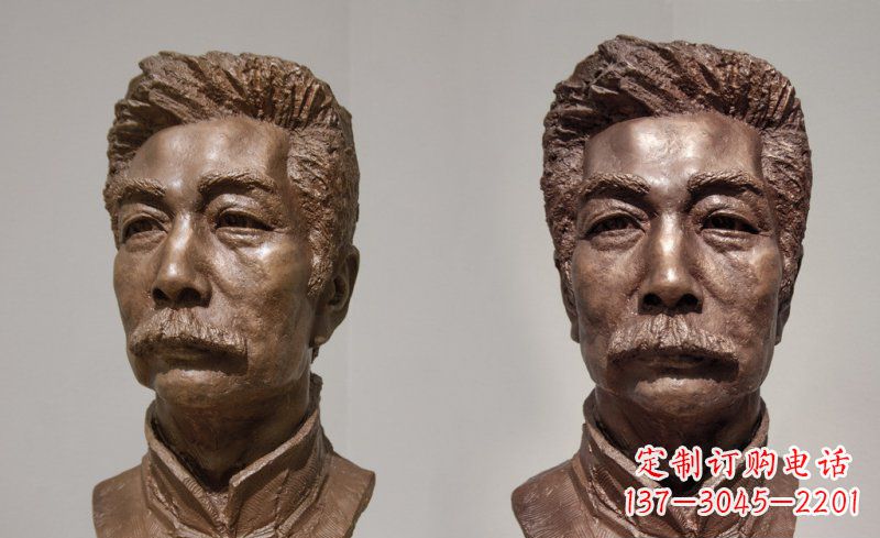 湖南校园鲁迅头像名人铜雕