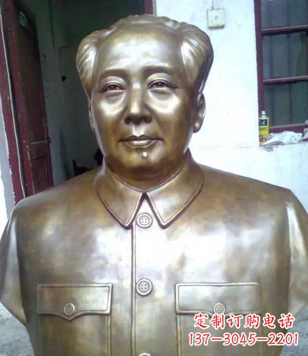 湖南校园毛主席胸像伟人铜雕