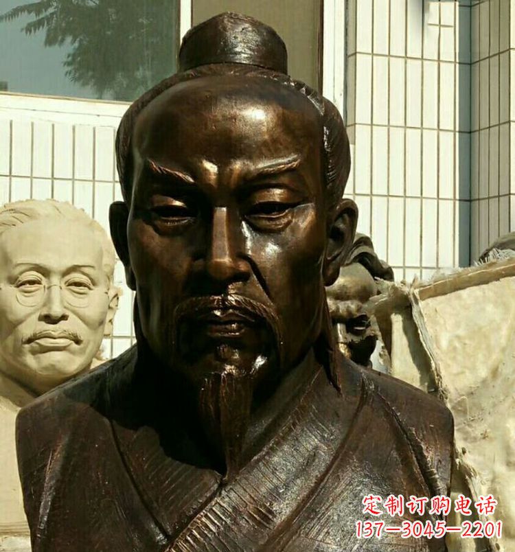 湖南校园孟子胸像铜雕