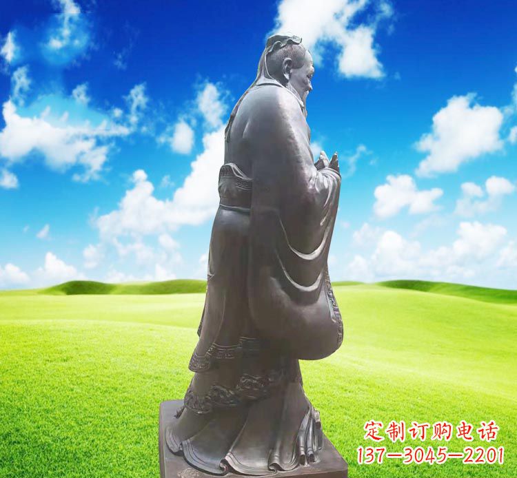 湖南校园名人孔子行教像铜雕