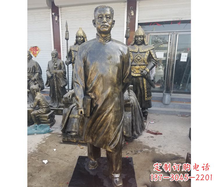 湖南校园名人立式陶行知铜雕