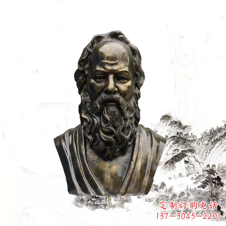 湖南校园名人苏格拉底头像雕塑