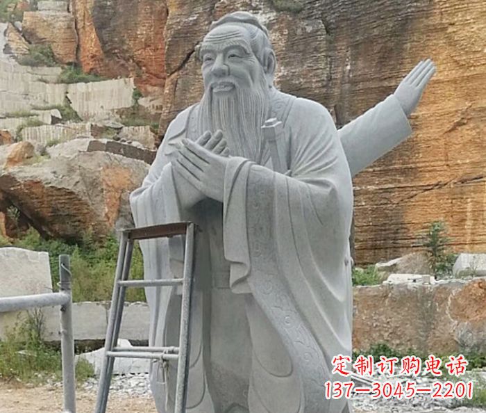 湖南校园人物大理石孔子石雕