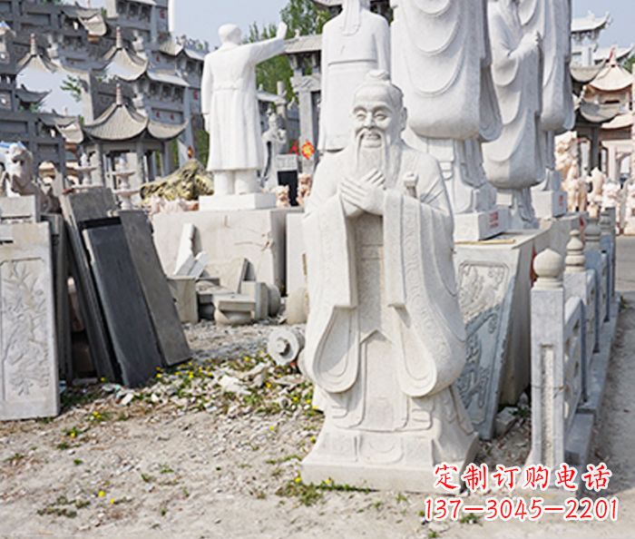 湖南校园人物孔子石雕 (3)