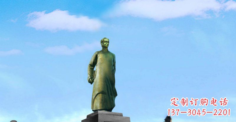 湖南校园朱自清近代名人铜雕