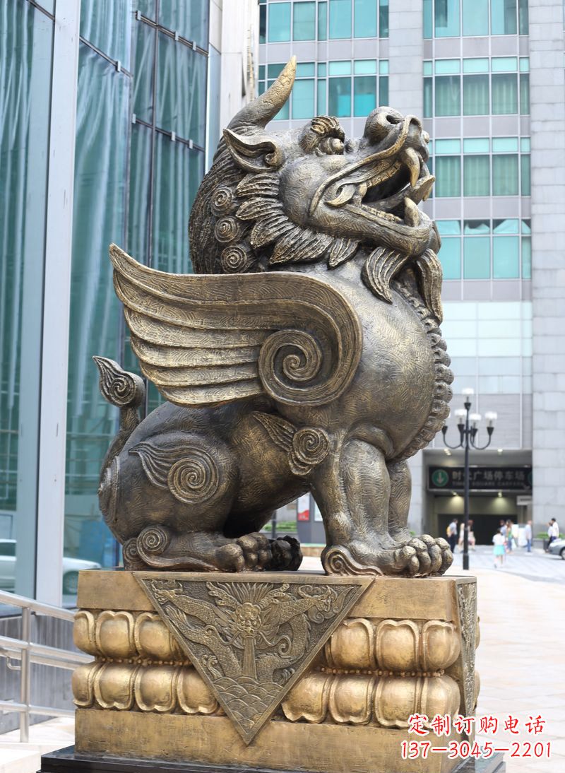 湖南獬豸法院独角兽铜雕
