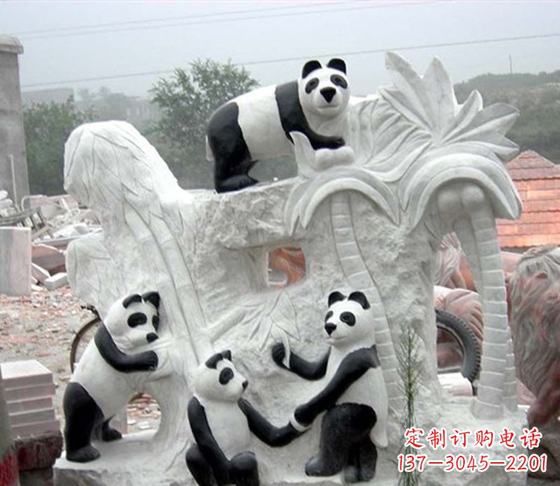 湖南熊猫动物景观石雕