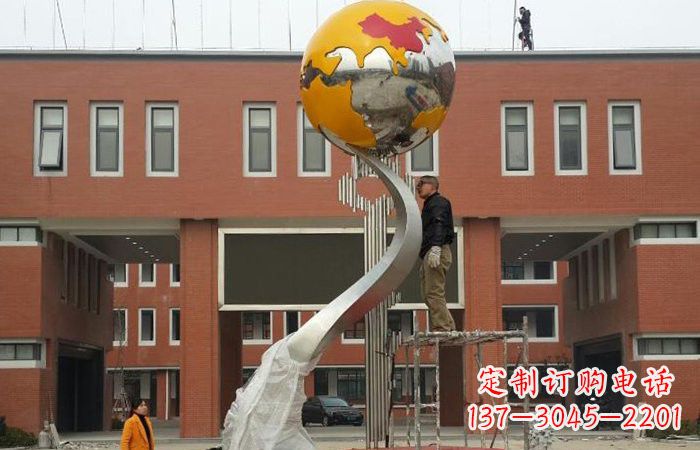 湖南学校不锈钢地球雕塑