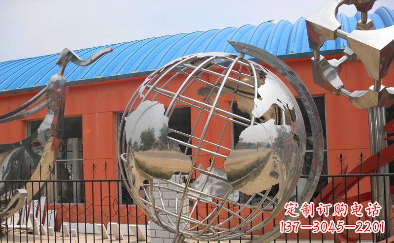 湖南学校不锈钢地球仪雕塑