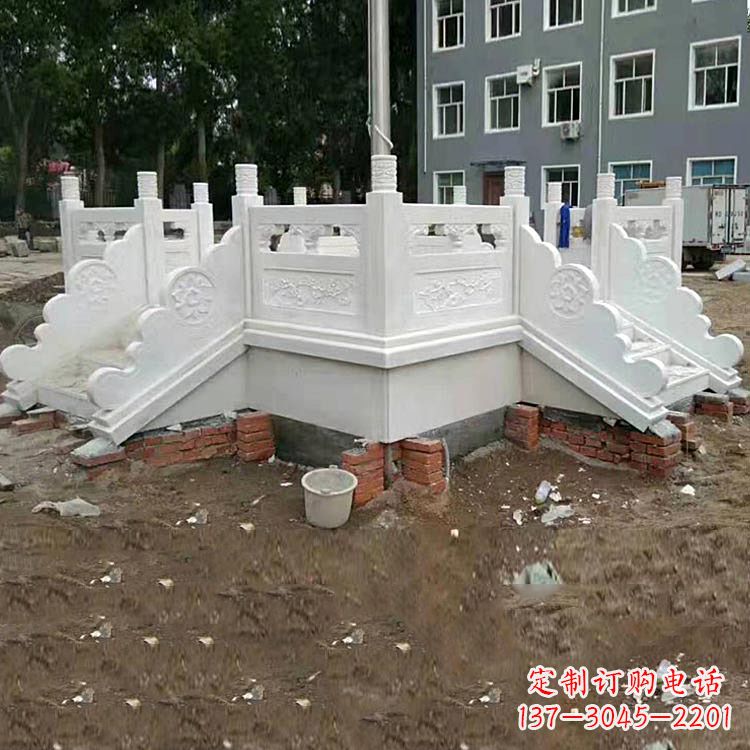 湖南学校汉白玉升旗台石雕