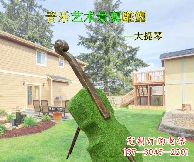 湖南音乐艺术景观大提琴雕塑