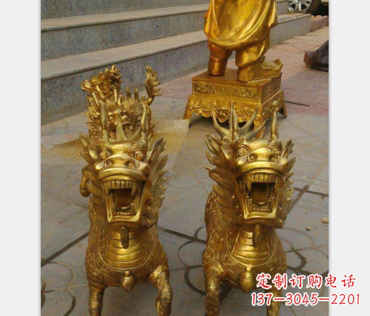 湖南银行铜雕麒麟雕塑