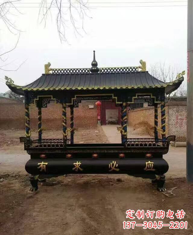 湖南有求必应方形香炉铜雕