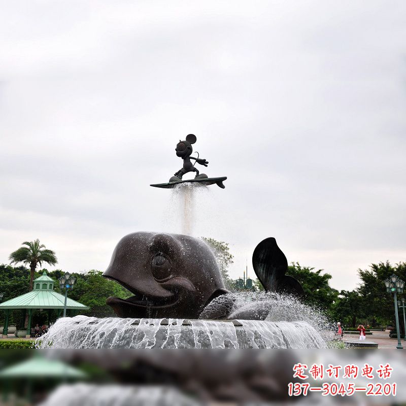 湖南鱼和小孩水景喷泉