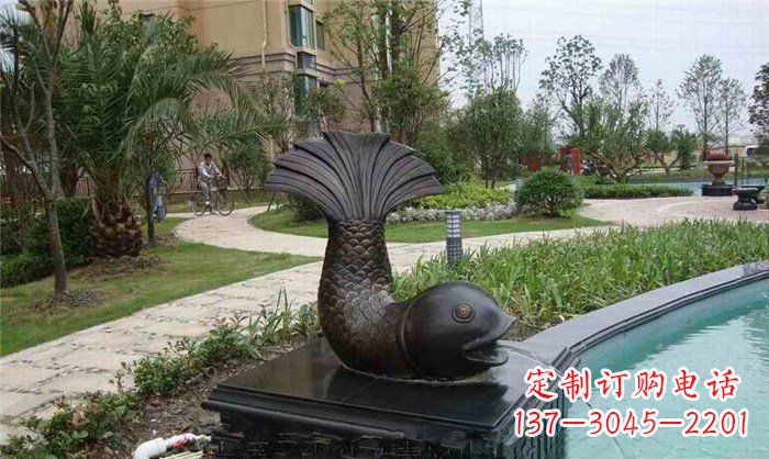 湖南鱼式喷泉小区景观铜雕