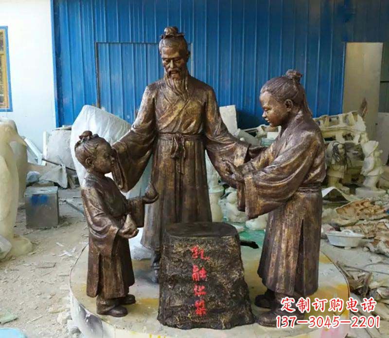 湖南寓言故事孔融让梨人物铜雕