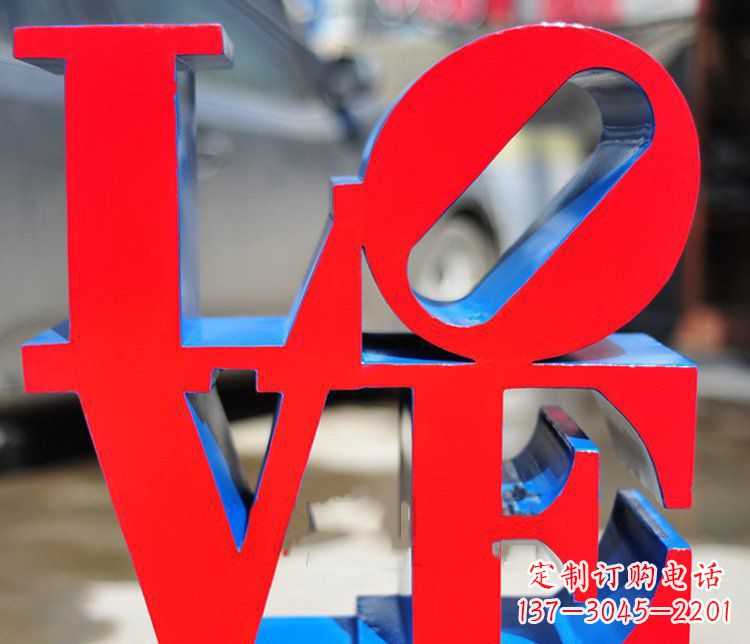 湖南园林不锈钢love字母雕塑