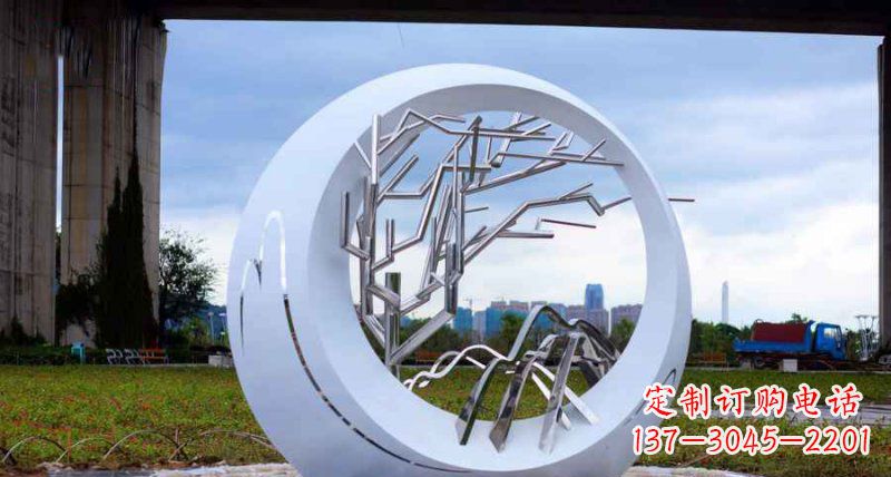 湖南园林不锈钢抽象树枝雕塑