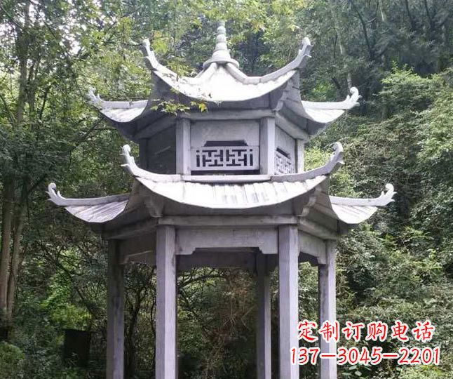 湖南园林仿古石凉亭景观石雕 (3)