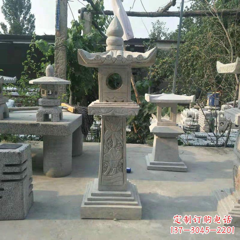 湖南园林仿古做旧中式石灯