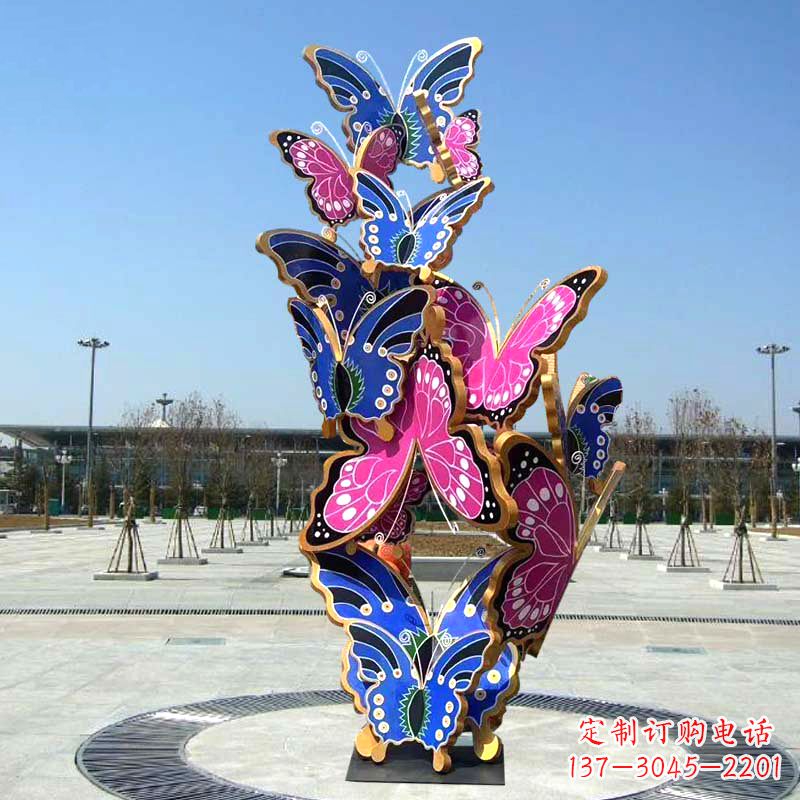 湖南园林广场蝴蝶不锈钢动物景观雕塑