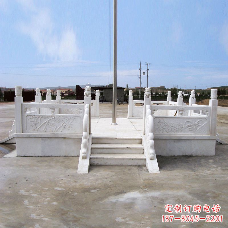 湖南园林广场升旗台汉白玉石雕国旗台