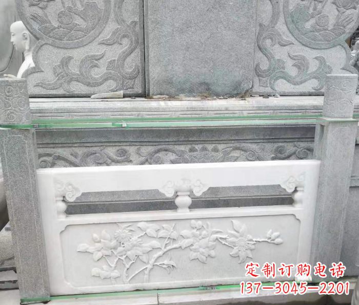 湖南园林汉白玉石浮雕栏板 (3)