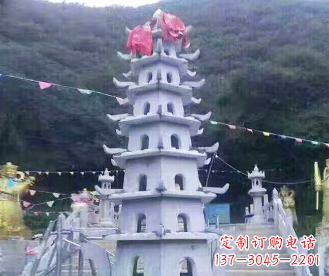 湖南园林景观大理石宝塔石雕